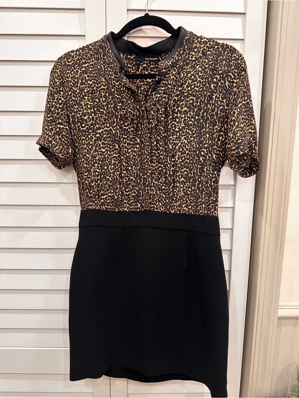 The Kooples Leopard Print & Black Sheath Dress size M